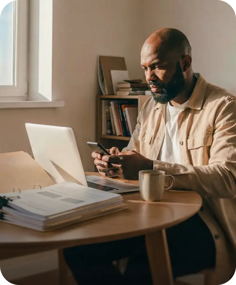 Person checking spending progress in the app